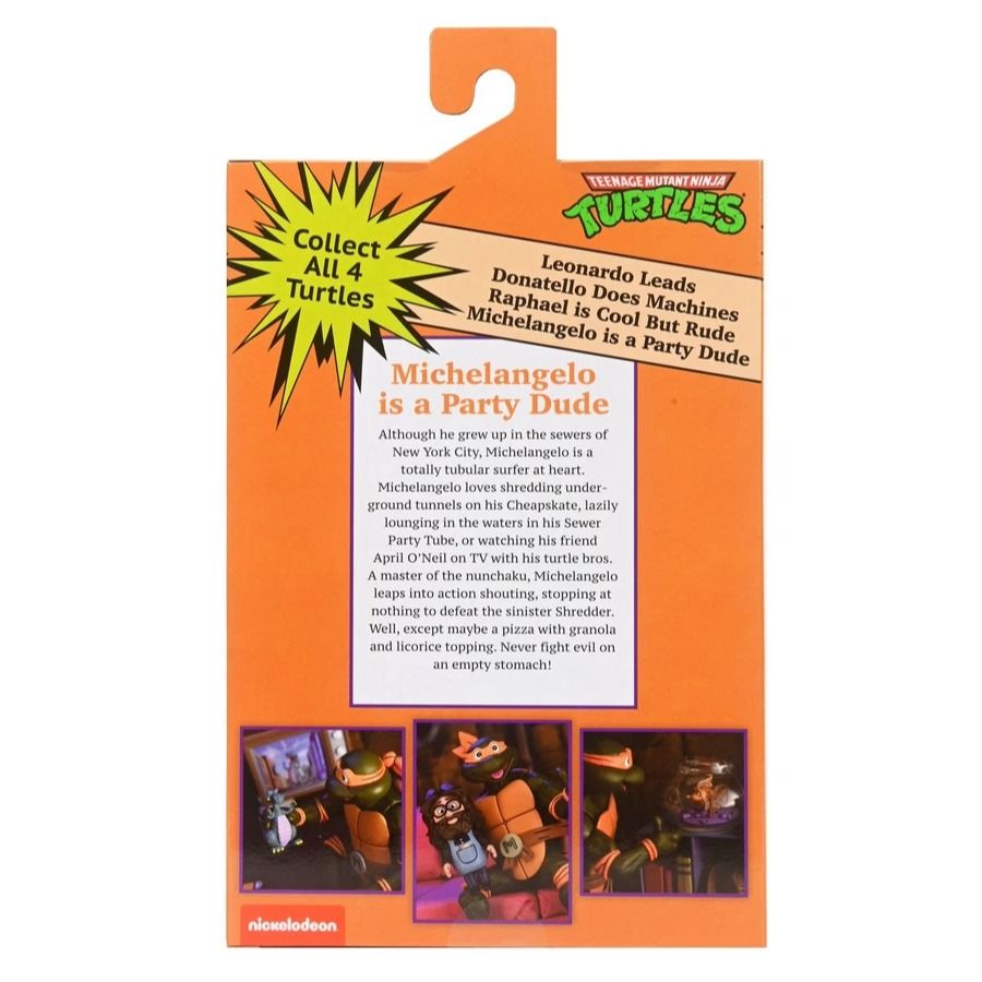 TMNT - ULTIMATE Cartoon MICHELANGELO (Pizza Club VHS) 7″ SCALE ACTION FIGURE