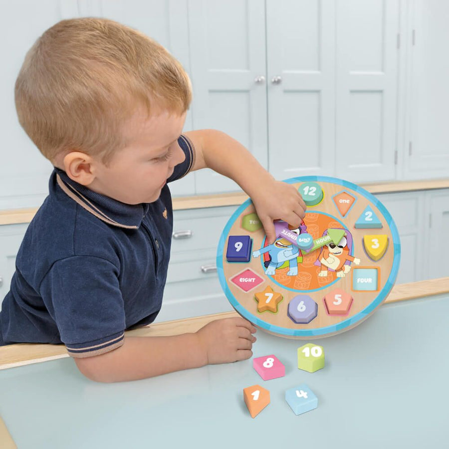 Bluey Wooden Puzzle Clock 2 years +