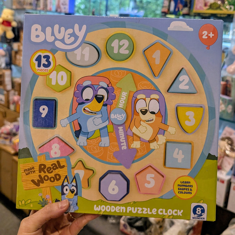 Bluey Wooden Puzzle Clock 2 years +