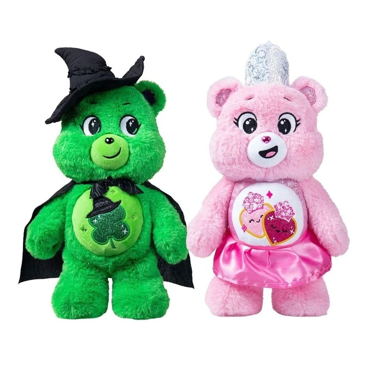 Care Bears x Wicked - Love-a-Lot Bear as Glida & Good Luck Bear as Elphaba Medium Plush 2-pack