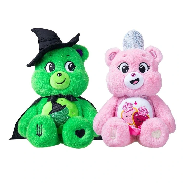 Care Bears x Wicked - Love-a-Lot Bear as Glida & Good Luck Bear as Elphaba Medium Plush 2-pack