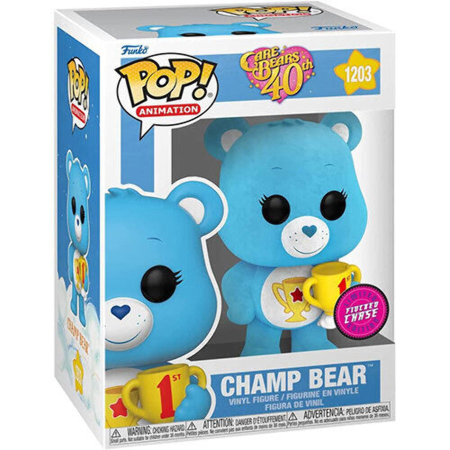 Care Bear - Champ Bear (Limited Chase Flocked Edition) Pop! Vinyl Figures No. 1203