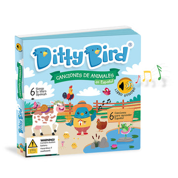 Ditty Bird -  Canciones De Animales Musical Board Book- Spanish Animal Songs