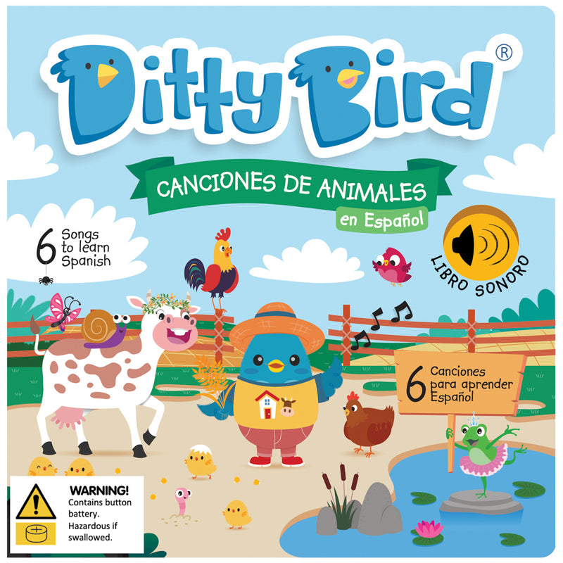Ditty Bird -  Canciones De Animales Musical Board Book- Spanish Animal Songs