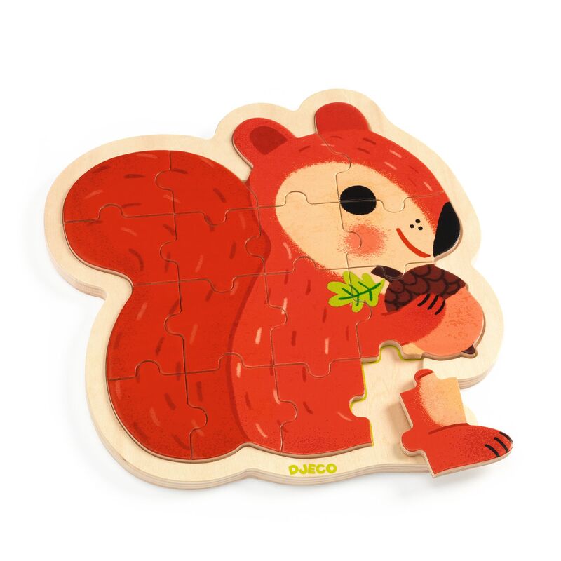 Djeco - Squirrel Wooden Puzzle 16pcs 3+