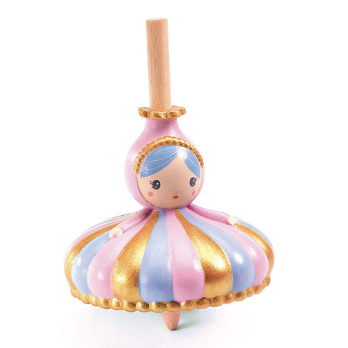 Djeco - Wooden Spinning Top - Princesses