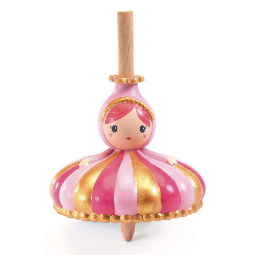 Djeco - Wooden Spinning Top - Princesses