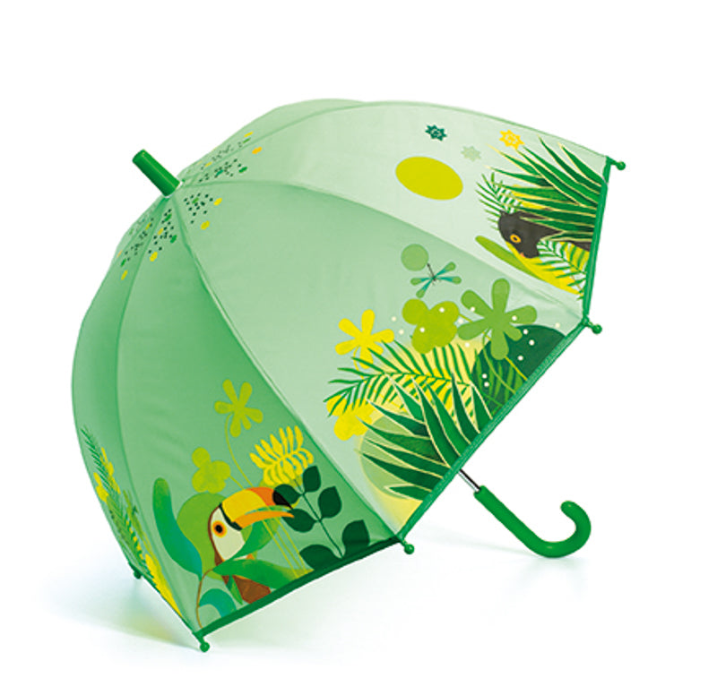 Tropical Jungle Children's Umbrella Green