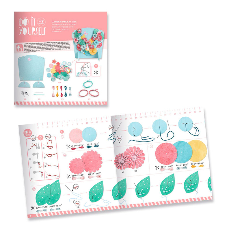 Djeco - Do It Yourself Flora Necklaces & Stand Craft Kit 7+