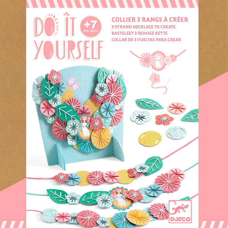 Djeco - Do It Yourself Flora Necklaces & Stand Craft Kit 7+