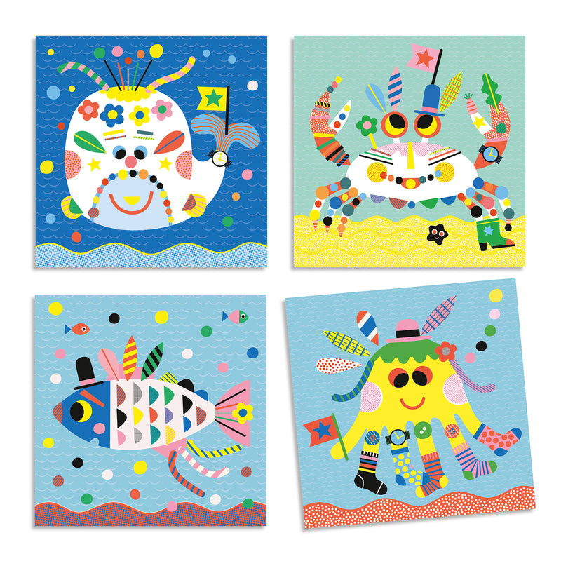 Djeco - Sea Creatures Stickers Art Kit