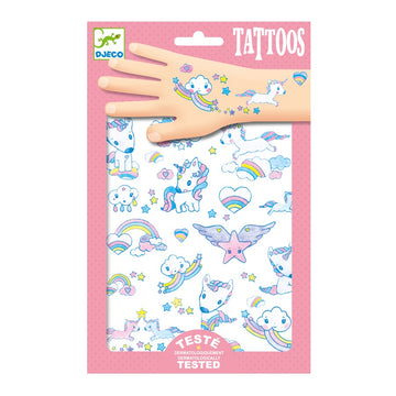 Djeco - Temporary Tattoos - Unicorns with glitter