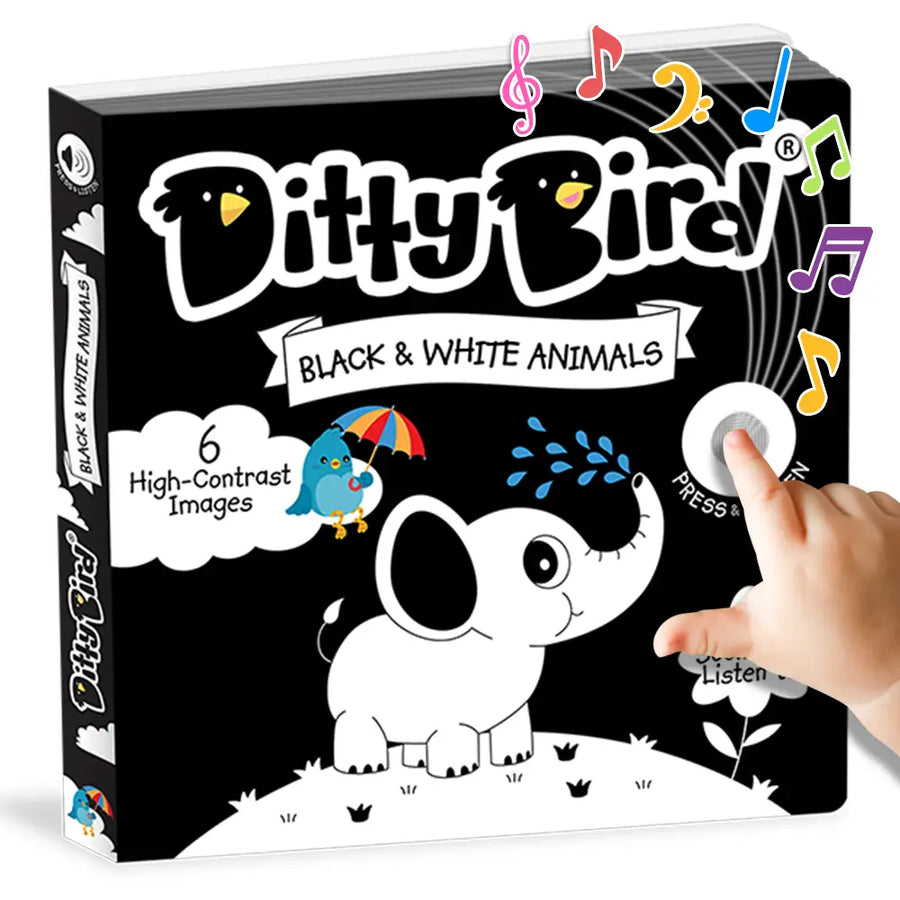 Ditty Bird - Black & White Sound Book for Newborns - Musical Board Book