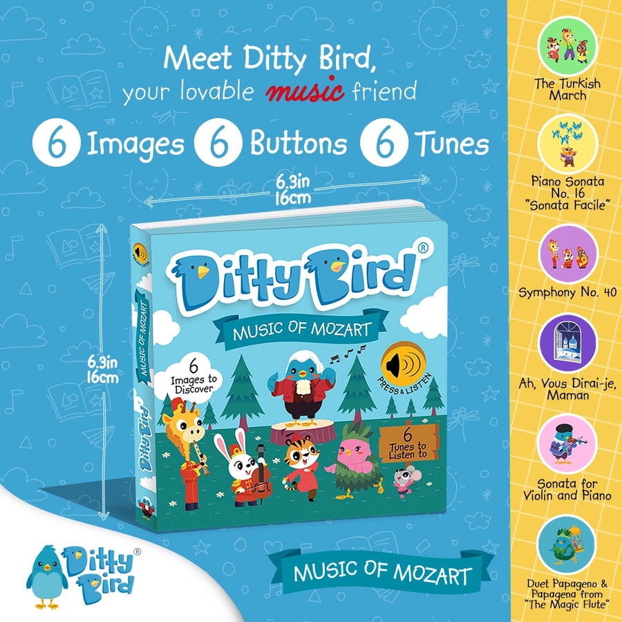 Ditty Bird - Music of Mozart - Musical Sound Board Book