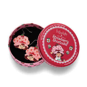 Erstwilder x Strawberry Shortcake - Big Adorable Strawberry Smile Drop Earrings