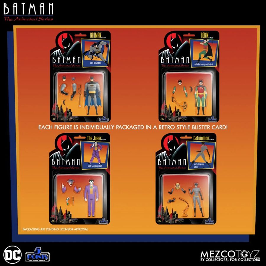 Mezco Batman: Animated Series - 5 Points 3.75" Figures - Set of 4