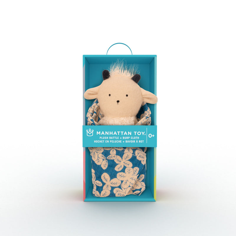 Manhattan Toy - Goat Rattle Plush & Burp Cloth Gift Pack