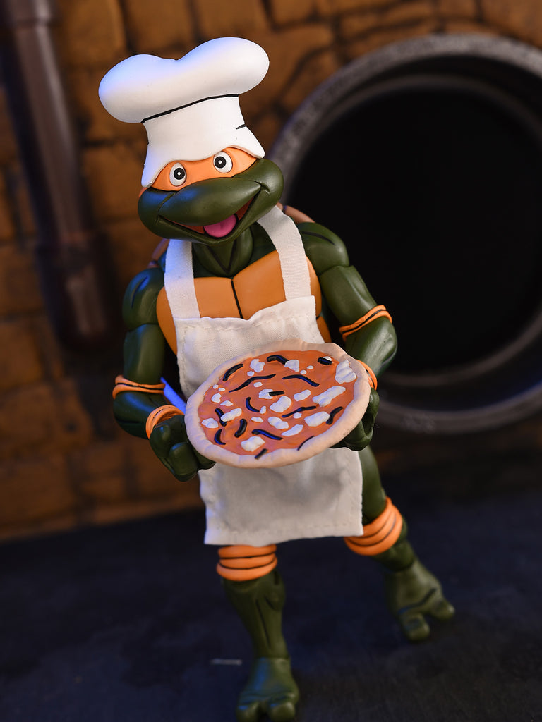 TMNT - ULTIMATE Cartoon MICHELANGELO (Pizza Club VHS) 7″ SCALE ACTION FIGURE