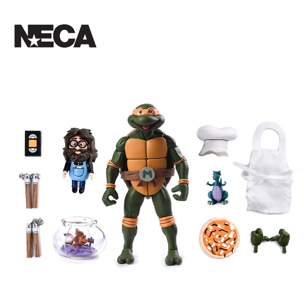 TMNT - ULTIMATE Cartoon MICHELANGELO (Pizza Club VHS) 7″ SCALE ACTION FIGURE
