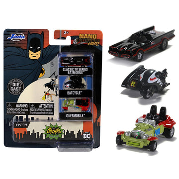 Jada Toys Nano Hollywood Rides - Batman Classic TV Series 3-pack