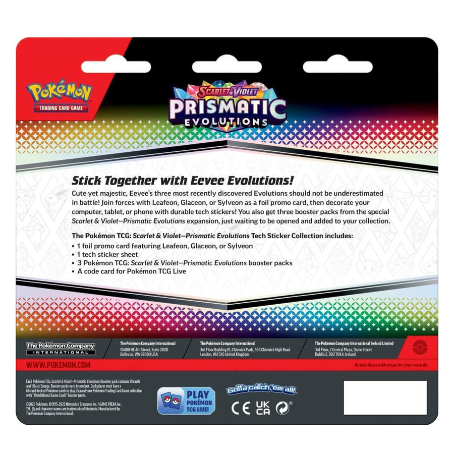 Pokémon TCG Scarlet & Violet 8.5 Prismatic Evolutions Tech Sticker Collection