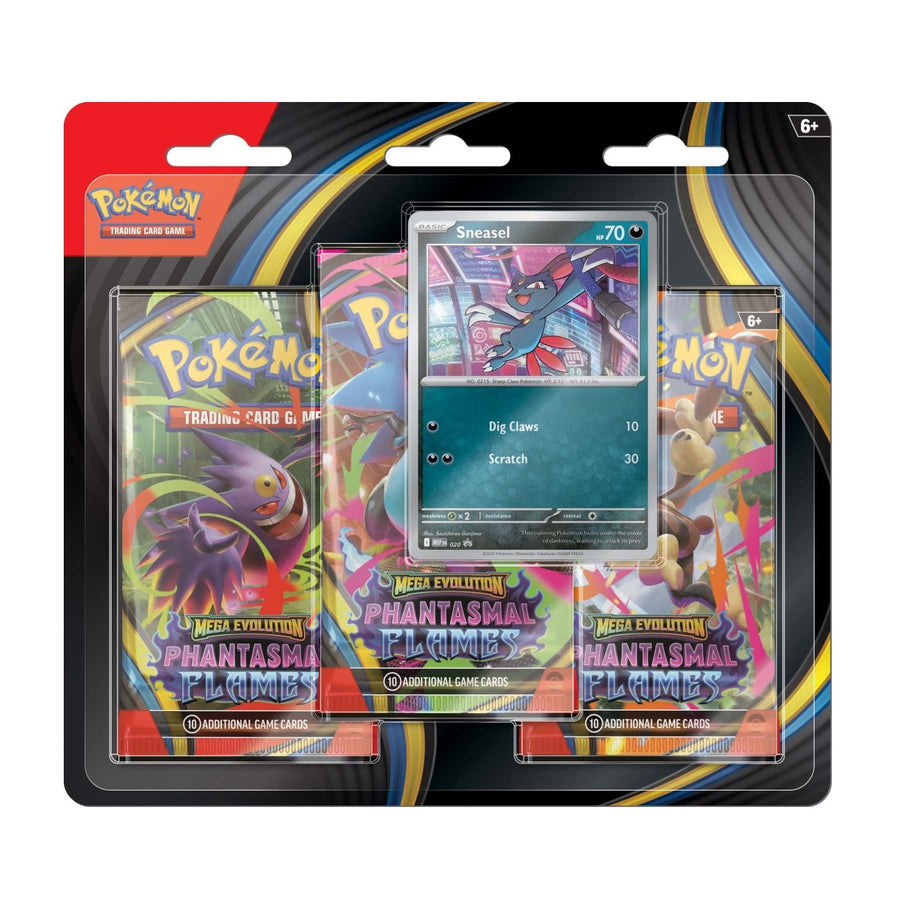 Pokémon TCG Mega Evolutions 2 Phantasmal Flames Blister 3-pack Sneasel or Weavile