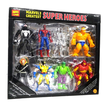 Toybiz - Marvel's Greatest Super Heroes ©1995 including Spiderman Venom Thing Iron Man Hulk Wolverine Ghostrider Silver Surfer