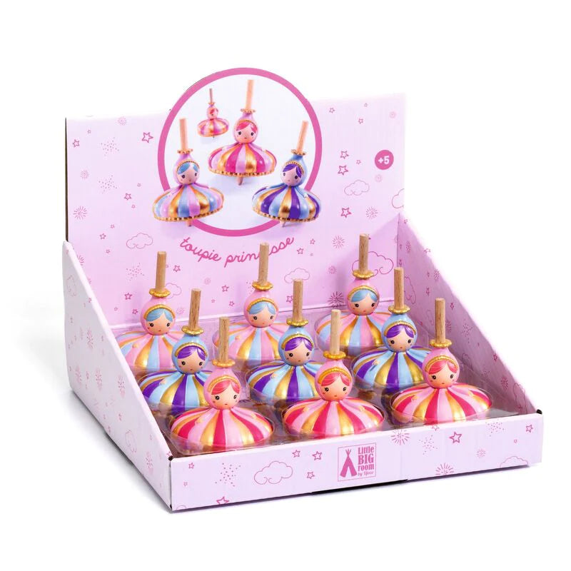 Djeco - Wooden Spinning Top - Princesses