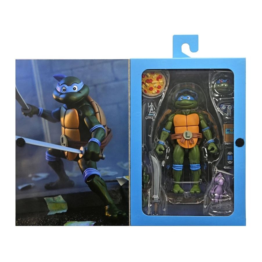 TMNT - ULTIMATE Cartoon LEONARDO (Pizza Club VHS) 7″ SCALE ACTION FIGURE