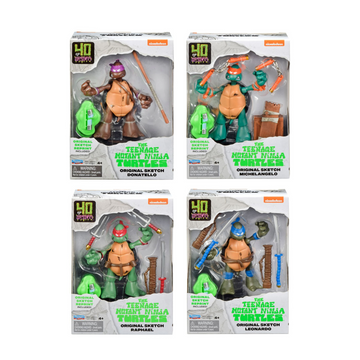 Playmates TMNT - 40th Anniversary Original Sketch Turtle Figures