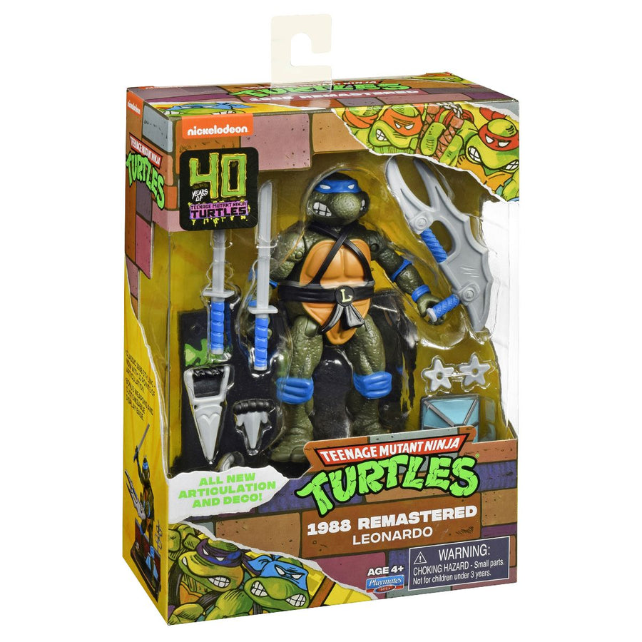 TMNT Classic 40th Anniversary LEONARDO Remastered Turtle Animated Action Figure