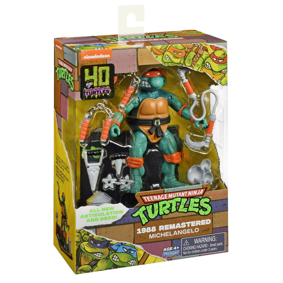 TMNT Classic 40th Anniversary MICHELANGELO Remastered Turtle Animated Action Figure