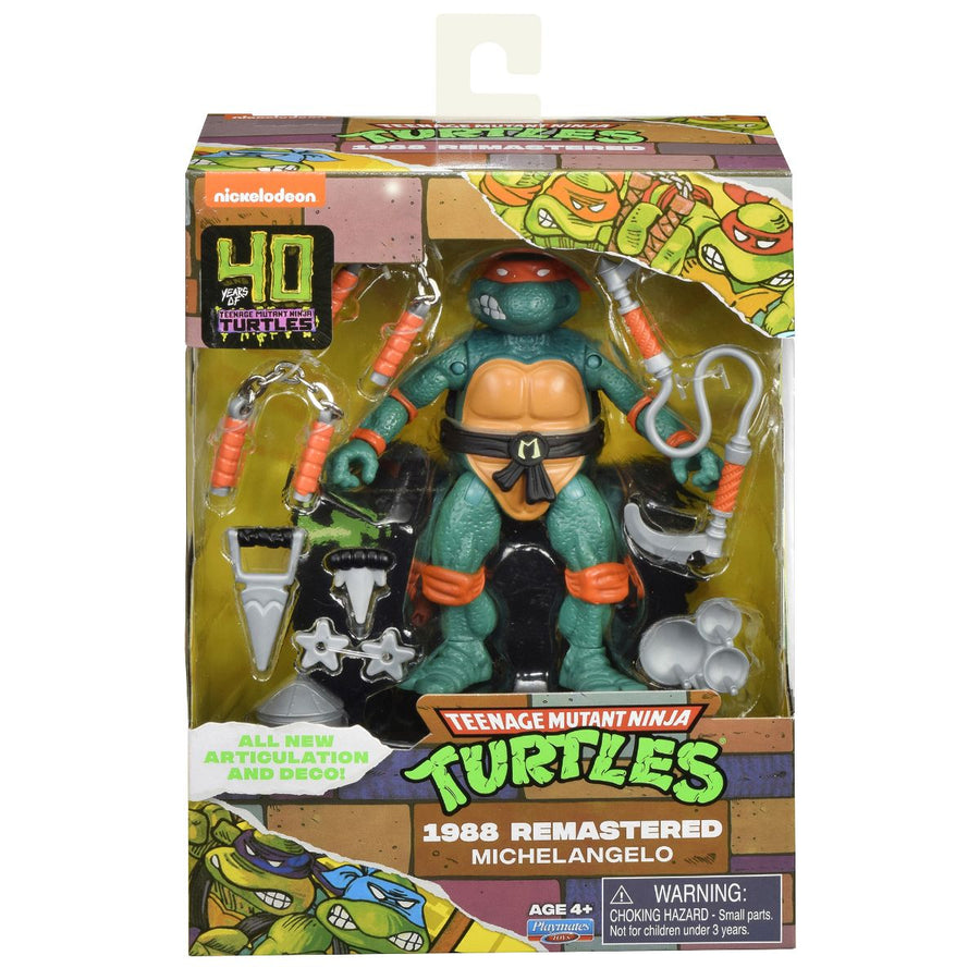 TMNT Classic 40th Anniversary MICHELANGELO Remastered Turtle Animated Action Figure