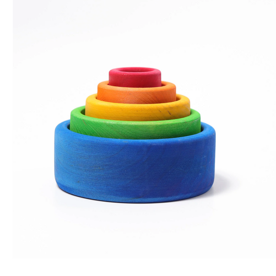 Grimm's Coloured Stacking Bowls - Blue