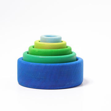Grimm's Coloured Stacking Bowls - Ocean