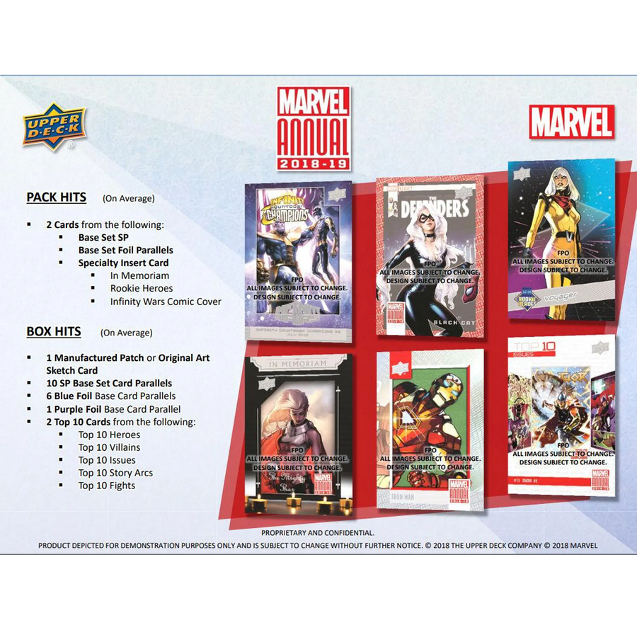 Marvel Annual Trading Cards (Upper Deck 2018/19) (5 per pack)