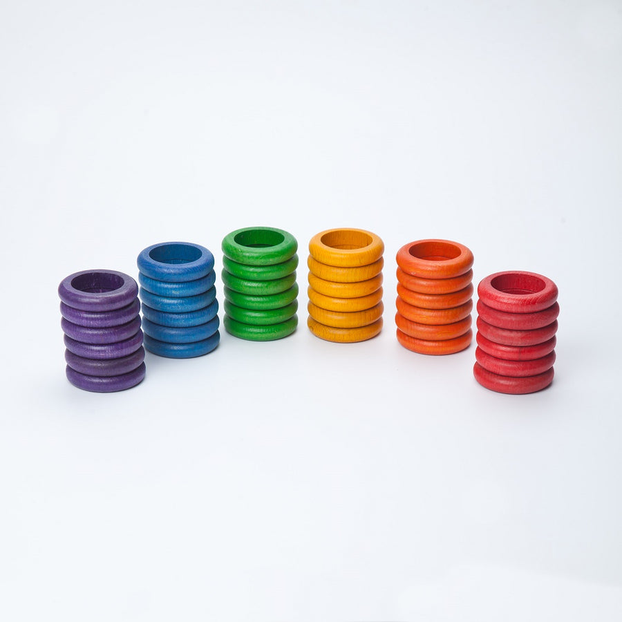 Grapat Rings 36 pieces (6 Colours) - Wooden Toys