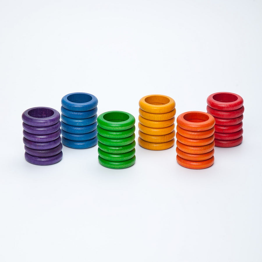 Grapat Rings 36 pieces (6 Colours) - Wooden Toys