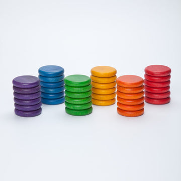 Grapat Coins 36 pieces (6 Colours) - Wooden Toys
