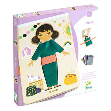 Djeco - Wooden Dressing Game - Fabric Dress Up Doll