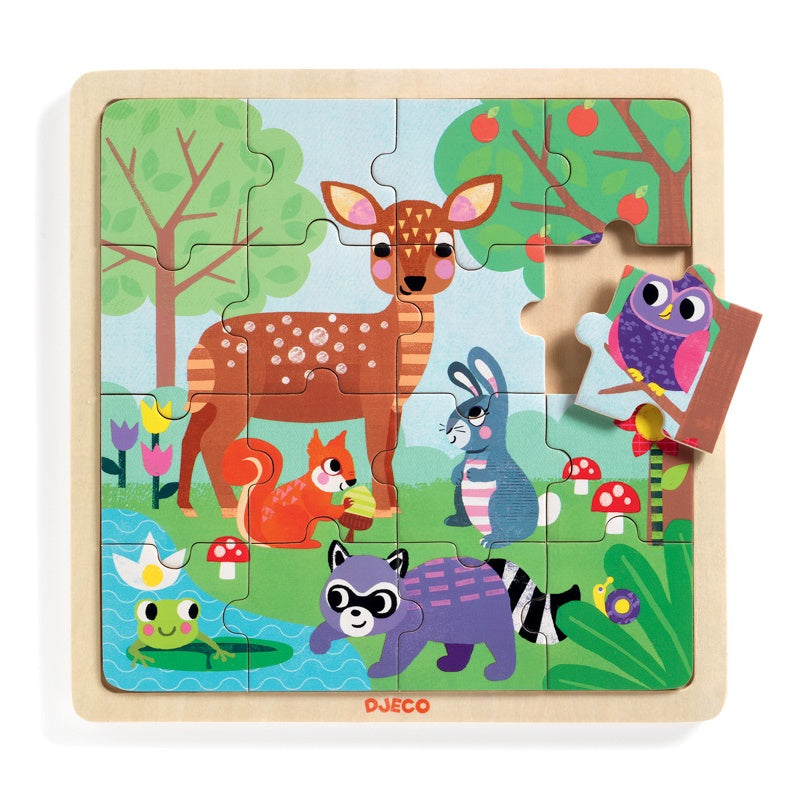 Djeco - Forest Wooden Puzzle 16pcs 3+