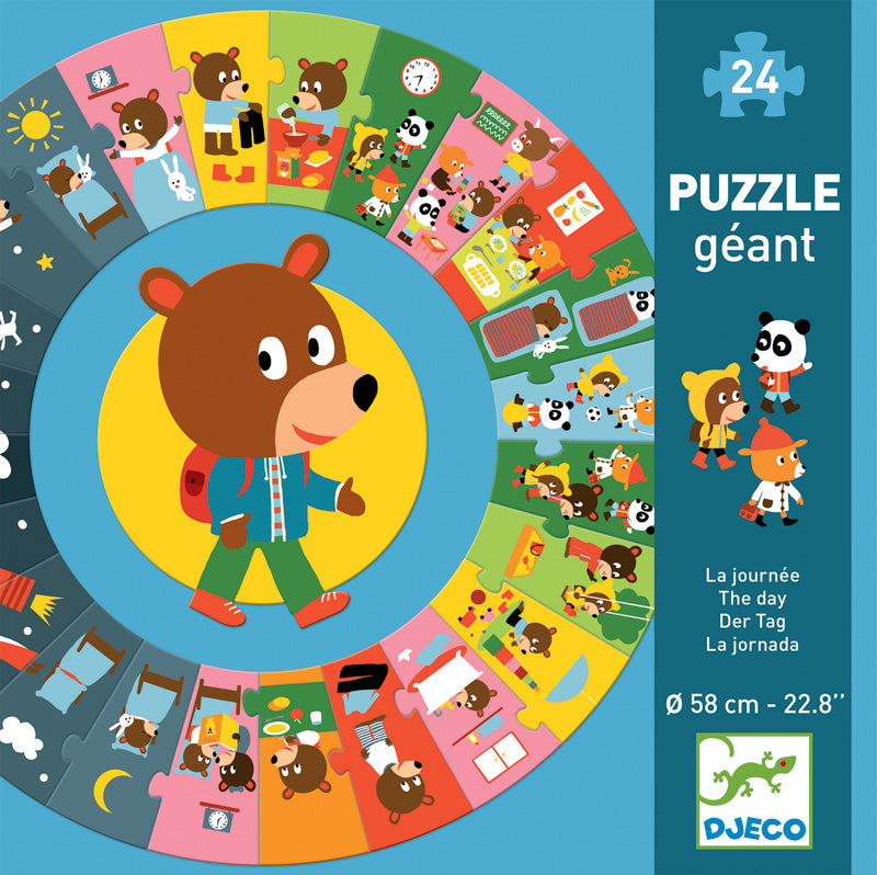 Djeco Puzzle - Giant Circle Through the Day 24pc 3+
