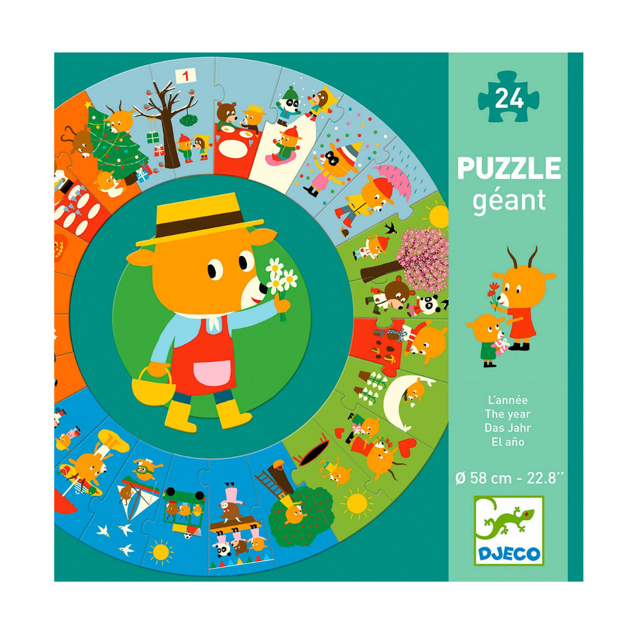 Djeco Puzzle - Giant Circle Through the Year 24pc 3+