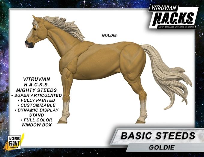 VITRUVIAN H.A.C.K.S. Mighty Steeds - Goldie beige horse
