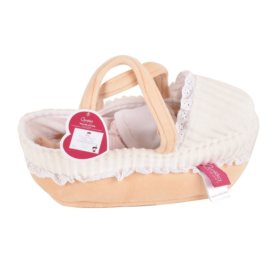 Bonikka Grace Baby Doll in Carry Cot With Bottle & Blanket