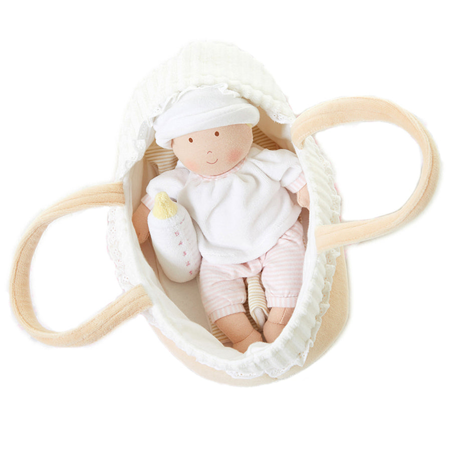 Bonikka Grace Baby Doll in Carry Cot With Bottle & Blanket