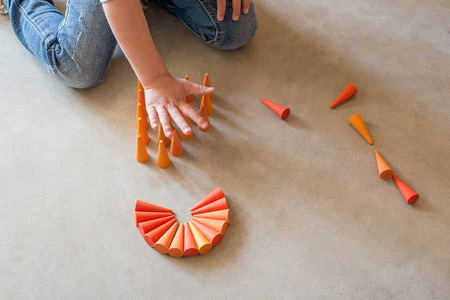 Grapat Mandala Orange Cones - Wooden Toys