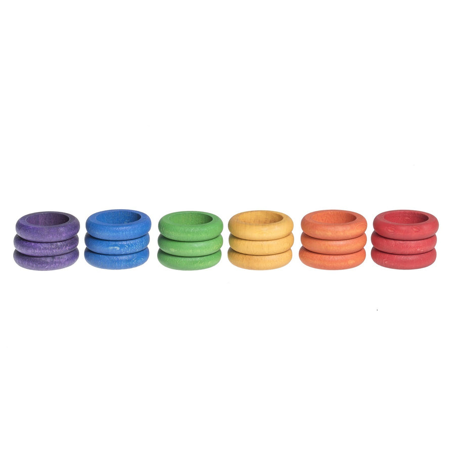 Grapat Rings 18 pieces (6 Colours) - Wooden Toys