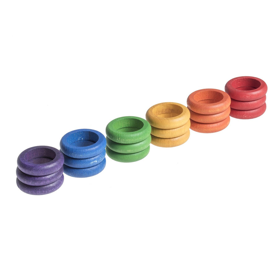Grapat Rings 18 pieces (6 Colours) - Wooden Toys
