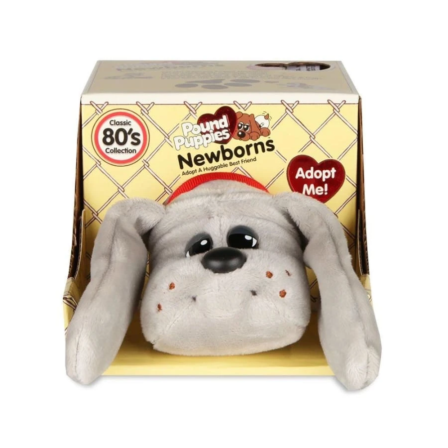 Pound Puppies™ Newborns 80s Classic Collection - Grey Puppy with Long Ears